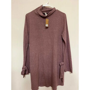 mts purple sweater long sleeve dress bow sleeves NEW